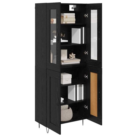 VidaXL Highboard Čierny dub 69,5 x 34 x 90 cm Kompozitné drevo