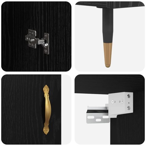 VidaXL Highboard Čierny dub 69,5 x 34 x 90 cm Kompozitné drevo