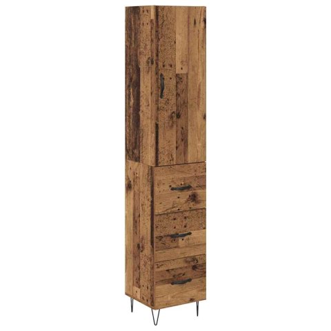VidaXL Highboard Staré drevo 34,5 x 34 x 90 cm Kompozitné drevo