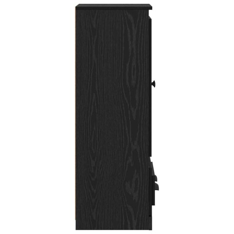 VidaXL Highboard so zásuvkou 3 pcs Čierny dub Kompozitné drevo