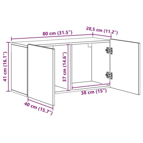 VidaXL TV skrinka Nástenný 4 pcs Čierny dub Kompozitné drevo