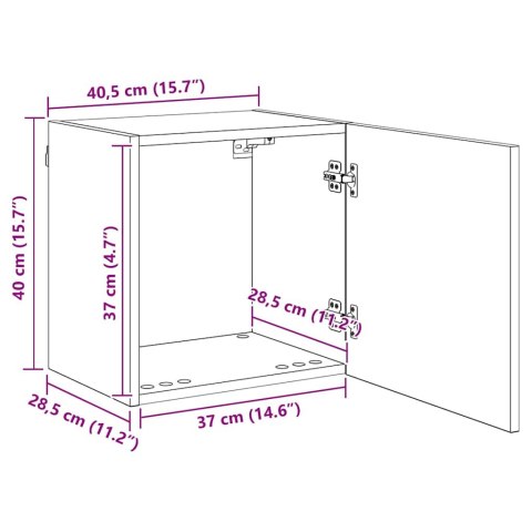 VidaXL TV skrinka Nástenný 4 pcs Čierny dub Kompozitné drevo