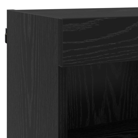 VidaXL TV skrinka so svetlami LED diódy Nástenný 8 pcs Čierny dub Sklo