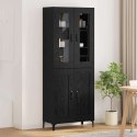 VidaXL Highboard Čierny dub 69,5 x 34 x 180 cm Kompozitné drevo