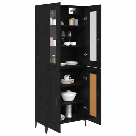VidaXL Highboard Čierny dub 69,5 x 34 x 180 cm Kompozitné drevo