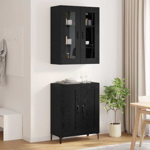 VidaXL Highboard Čierny dub 69,5 x 34 x 180 cm Kompozitné drevo