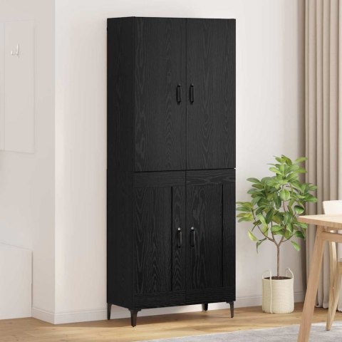 VidaXL Highboard Čierny dub 69,5 x 34 x 180 cm Kompozitné drevo
