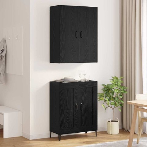 VidaXL Highboard Čierny dub 69,5 x 34 x 180 cm Kompozitné drevo