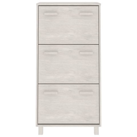 VidaXL Skrinka na topánky HAMAR, biela 59,5x35x117 cm, borovica