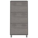 VidaXL Skrinka na topánky HAMAR, svetlosivá 59,5x35x117 cm, borovica