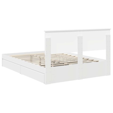 VidaXL Úložná posteľ so zásuvkou Biela 140 x 190 cm Kompozitné drevo