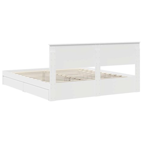 VidaXL Úložná posteľ so zásuvkou Biela 180 x 200 cm Kompozitné drevo