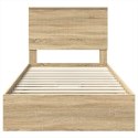 VidaXL Úložná posteľ Sonoma dub 100 x 200 cm Kompozitné drevo