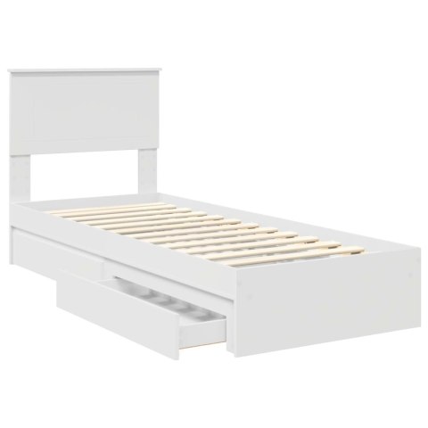 VidaXL Úložná posteľ so zásuvkou Biela 75 x 190 cm Kompozitné drevo