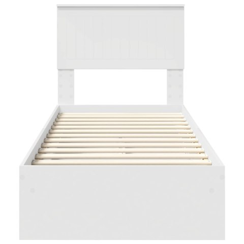 VidaXL Úložná posteľ so zásuvkou Biela 75 x 190 cm Kompozitné drevo