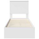 VidaXL Úložná posteľ so zásuvkou Biela 75 x 190 cm Kompozitné drevo