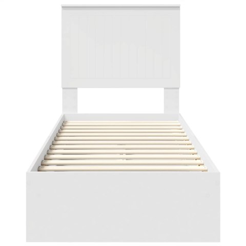 VidaXL Úložná posteľ so zásuvkou Biela 75 x 190 cm Kompozitné drevo