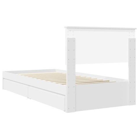 VidaXL Úložná posteľ so zásuvkou Biela 90 x 200 cm Kompozitné drevo