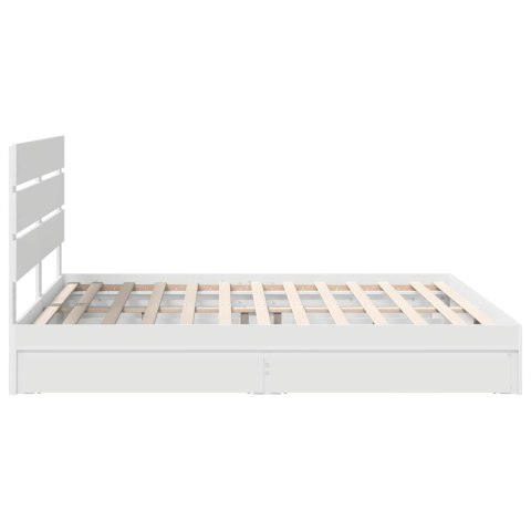 VidaXL Úložná posteľ so zásuvkou Biela 180 x 200 cm Kompozitné drevo