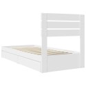VidaXL Úložná posteľ so zásuvkou Biela 90 x 200 cm Kompozitné drevo