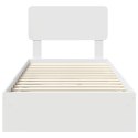 VidaXL Úložná posteľ so zásuvkou Biela 75 x 190 cm Kompozitné drevo