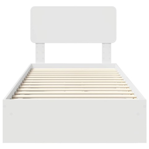 VidaXL Úložná posteľ so zásuvkou Biela 75 x 190 cm Kompozitné drevo