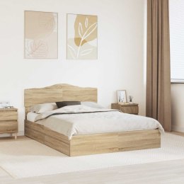 VidaXL Úložná posteľ Sonoma dub 140 x 200 cm Kompozitné drevo