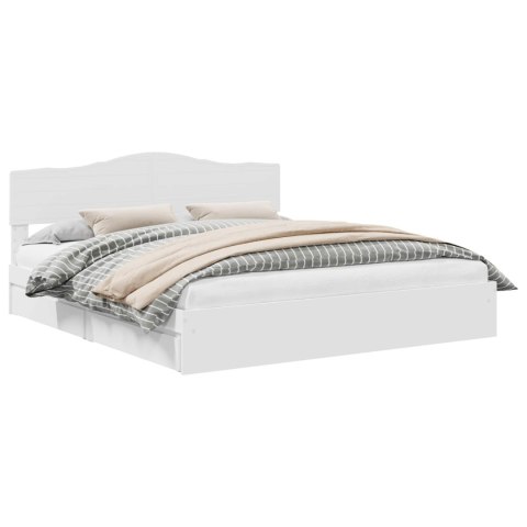 VidaXL Úložná posteľ so zásuvkou Biela 180 x 200 cm Kompozitné drevo