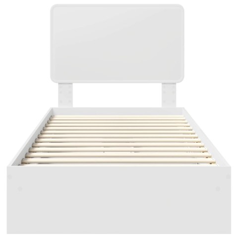 VidaXL Úložná posteľ so zásuvkou Biela 75 x 190 cm Kompozitné drevo