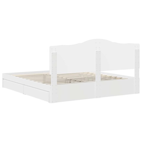 VidaXL Úložná posteľ so zásuvkou Biela 180 x 200 cm Kompozitné drevo