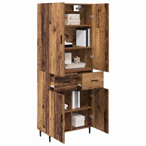 VidaXL Highboard 2 pcs Staré drevo Drevovláknitá doska a sklo