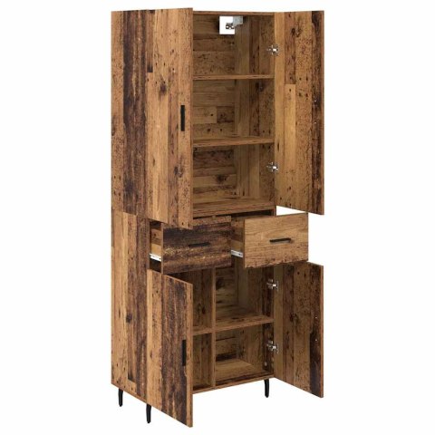 VidaXL Highboard 2 pcs Staré drevo Drevovláknitá doska a sklo