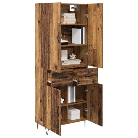 VidaXL Highboard 2 pcs Staré drevo Konštrukčné drevo a sklo