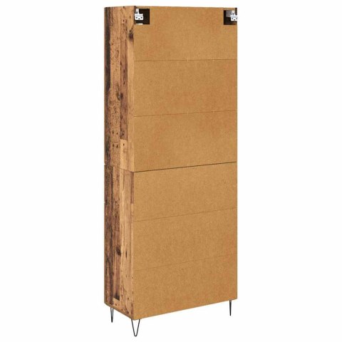VidaXL Highboard 2 pcs Staré drevo Konštrukčné drevo a sklo