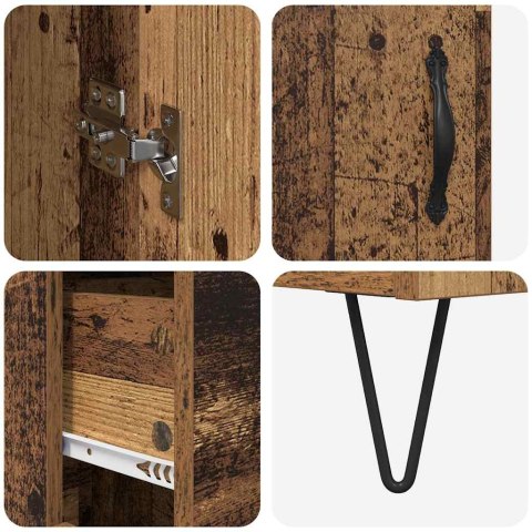 VidaXL Highboard 2 pcs Staré drevo Konštrukčné drevo a sklo