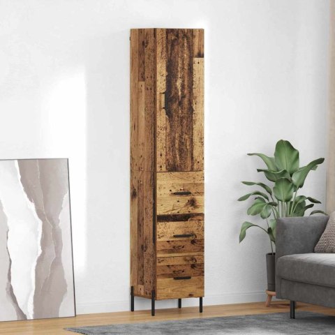 VidaXL Highboard Staré drevo 34,5 x 34 x 180 cm Kompozitné drevo