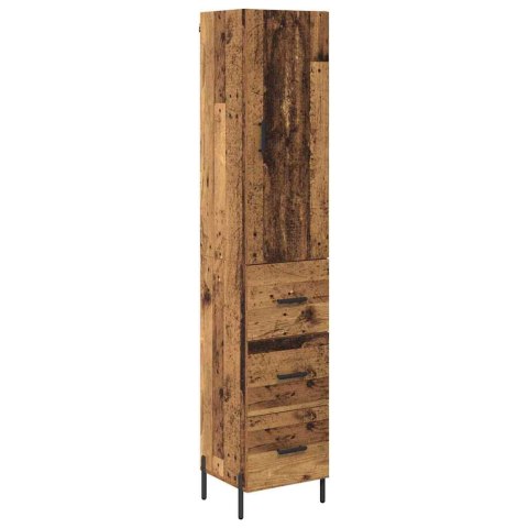 VidaXL Highboard Staré drevo 34,5 x 34 x 180 cm Kompozitné drevo