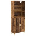 VidaXL Highboard Staré drevo 69,5 x 32,5 x 180 cm Kompozitné drevo