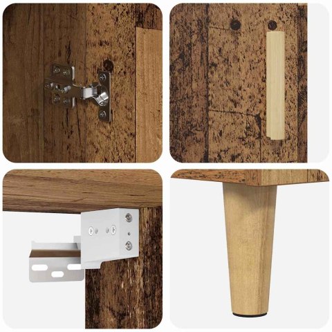 VidaXL Highboard Staré drevo 69,5 x 32,5 x 180 cm Kompozitné drevo