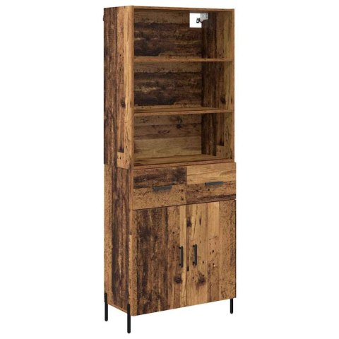 VidaXL Highboard Staré drevo 69,5 x 32,5 x 180 cm Kompozitné drevo