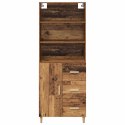VidaXL Highboard Staré drevo 69,5 x 32,5 x 180 cm Kompozitné drevo