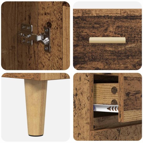 VidaXL Highboard Staré drevo 69,5 x 32,5 x 180 cm Kompozitné drevo