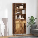 VidaXL Highboard Staré drevo 69,5 x 32,5 x 180 cm Kompozitné drevo