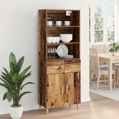 VidaXL Highboard Staré drevo 69,5 x 32,5 x 180 cm Kompozitné drevo