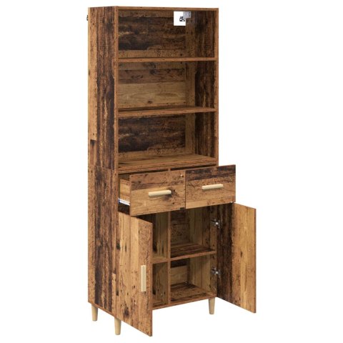 VidaXL Highboard Staré drevo 69,5 x 32,5 x 180 cm Kompozitné drevo