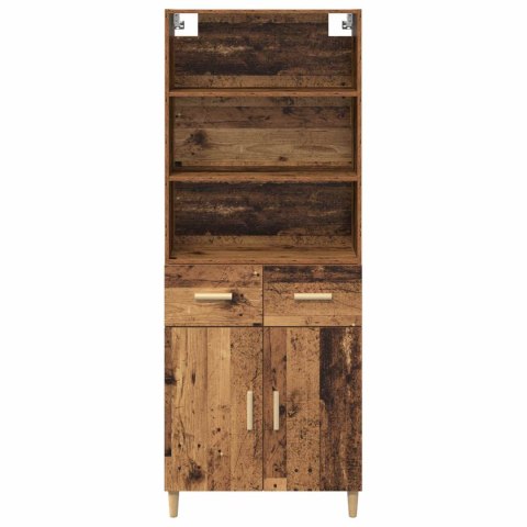 VidaXL Highboard Staré drevo 69,5 x 32,5 x 180 cm Kompozitné drevo