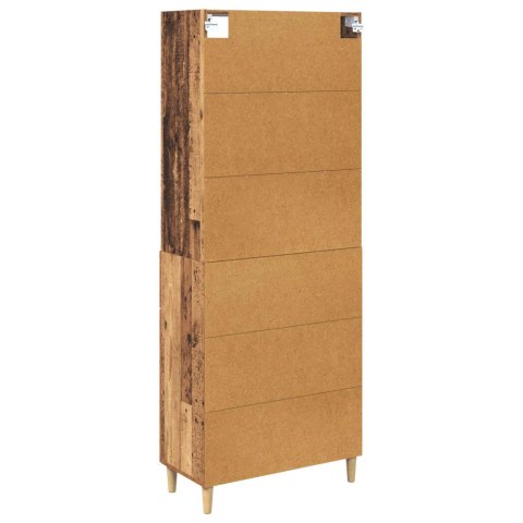 VidaXL Highboard Staré drevo 69,5 x 32,5 x 180 cm Kompozitné drevo