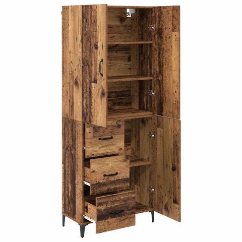 VidaXL Highboard Staré drevo 69,5 x 34 x 180 cm Kompozitné drevo