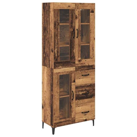 VidaXL Highboard Staré drevo 69,5 x 34 x 180 cm Kompozitné drevo