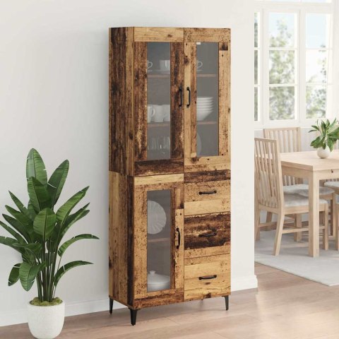 VidaXL Highboard Staré drevo 69,5 x 34 x 180 cm Kompozitné drevo
